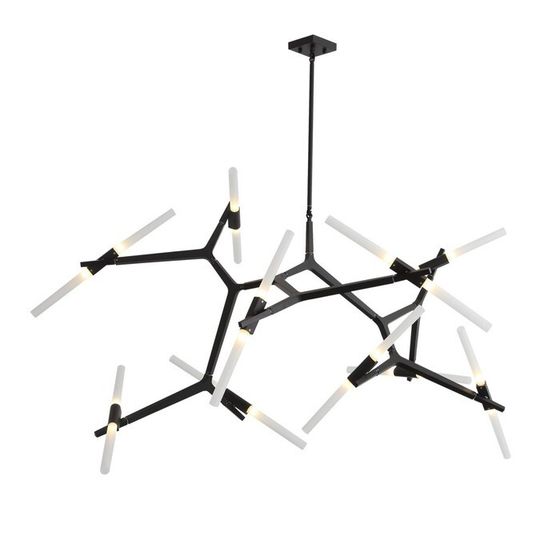 Люстра потолочная St Luce. SL947.402.20. Laconicita. 20х5 Вт, G9, 4000K, 40х160х120 см, цвет чёрный