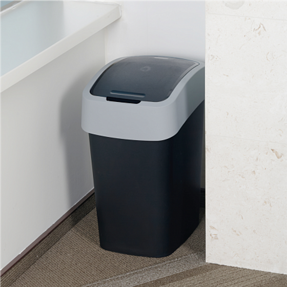 Контейнер для мусора FLIP BIN черный/серый 25л