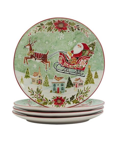 Joy of Christmas 11&quot; Dinner Plates Set of 4