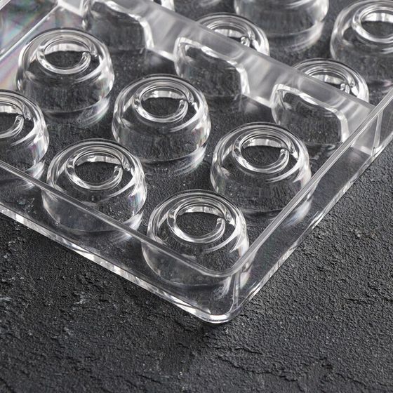 !09 Форма для шоколада «Тоффи. Круг», 27,5×17,5×2,5 см, 21 ячейка (2,5×1,5 см)