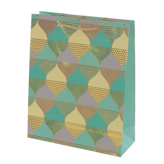 Пакет подарочный (бумага 210г/м2, блок микс 12шт), L18 W10 H23 см, 4в.