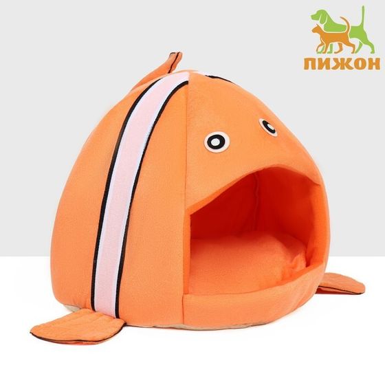 Домик для животных &quot;Рыбка-клоун&quot;, 31 х 30 х 28 см, оранжевый