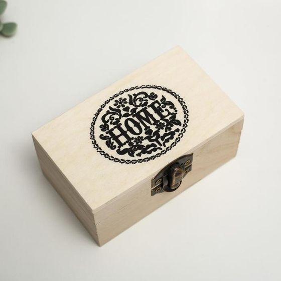 !09 Шкатулка дерево для росписи HOME 6х10х5 см.