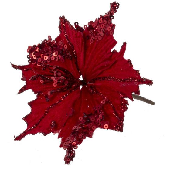 Цветок искусственный &quot;Пуансеттия&quot;, L13 W13 H14 см