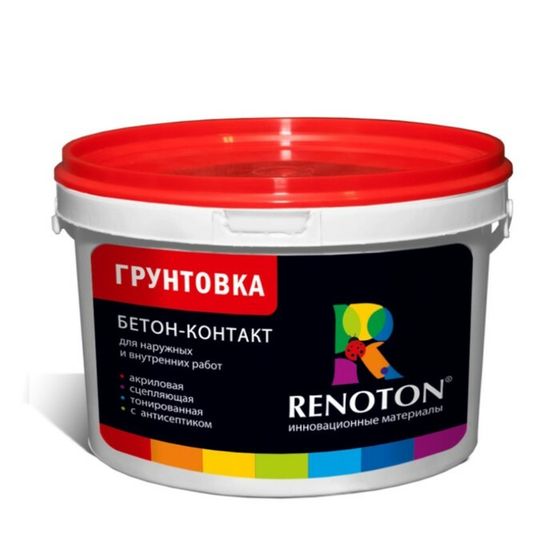 Грунтовка Бетон контакт «RENOTON» сцепляющая, цвет розовый 14кг