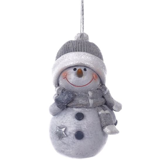Фигурка декоративная подвесная &quot;Снеговик&quot;, L4,5 W4,5 H8,5 см, 2в.