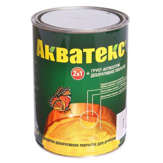 Грунт-антисептик &quot;Акватекс&quot;, белый, 0,8 л