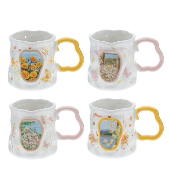 Кружка, 350 мл, L14 W10 H9,5 см, 4в.