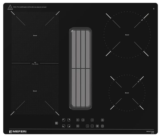 Индукционная варочная панель с вытяжкой Meferi XSMART60BK ULTRA черный