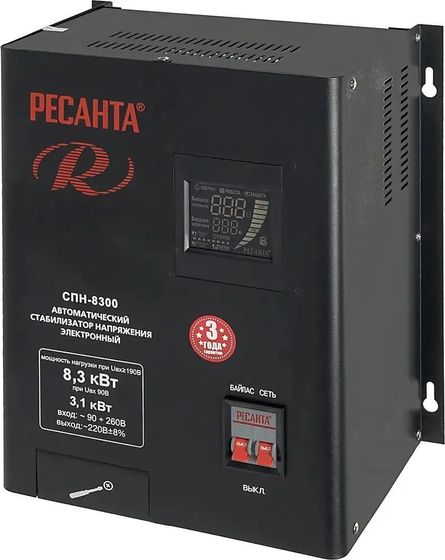 Стабилизатор напряжения Ресанта СПН- 8300 8300Вт черный