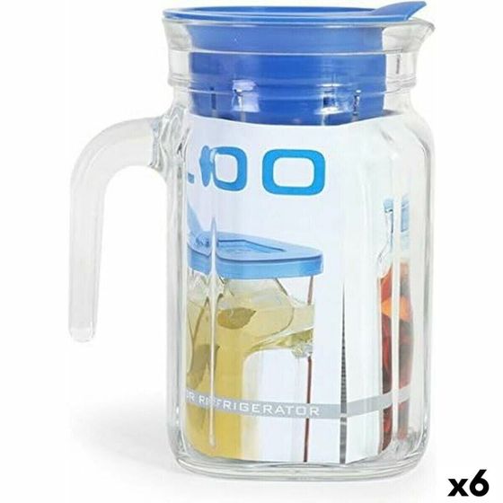 Кружка с Крышкой и Дозатор Borgonovo Igloo Квадратный Синий 600 ml (6 штук)