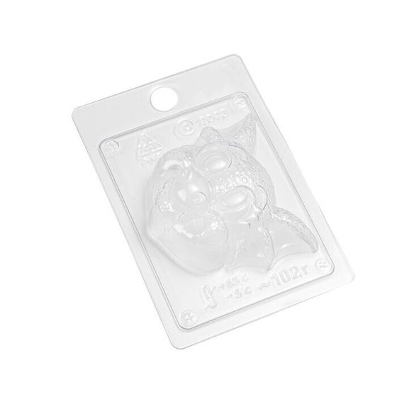 !09 Форма для шоколада пластиковая «Голова дракона», размер изделия 8,5×7,5×3 см, цвет прозрачный