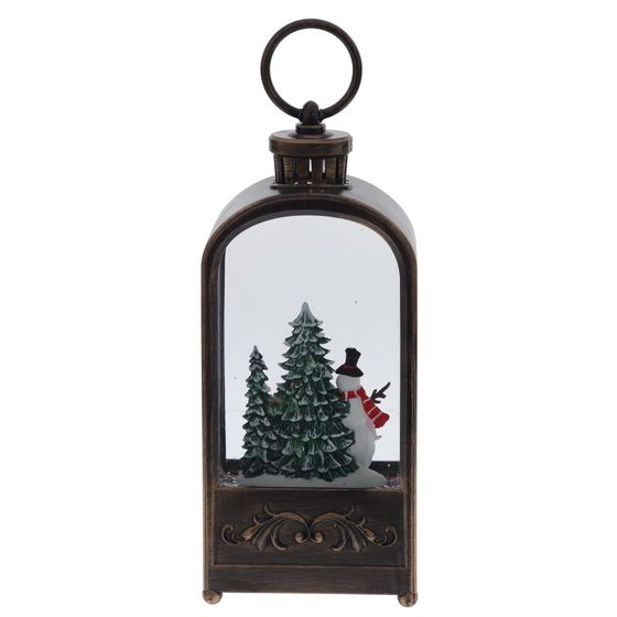 Изделие декоративное &quot;Фонарь&quot; (подсвет, муз, вьюга, 3хААА н/п +USB), L10 W6 H27 см