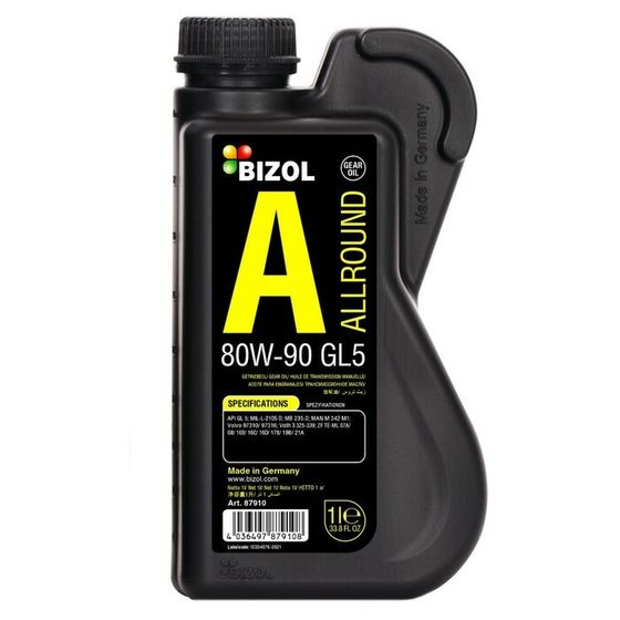 Масло трансмиссионное BIZOL Allround Gear Oil GL5 80W-90 GL-5, минеральное, 1 л