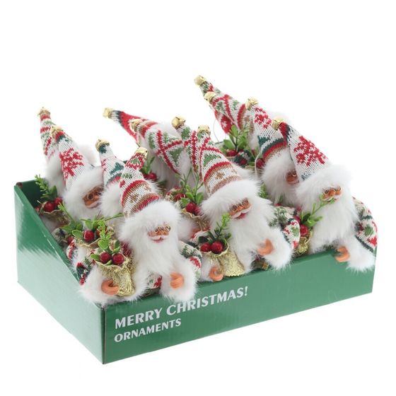 Дед Мороз подвесной, L10 W10 H14 см