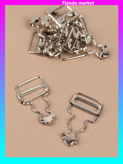 !Застёжка для комбинезона, 25 мм, 10 шт, цвет серебряный