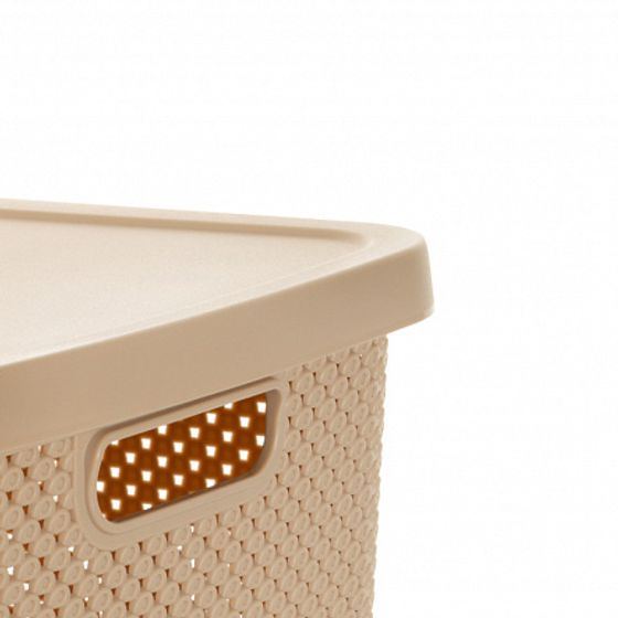 Ящик для хранения DIAMOND латте 13л с крышкой