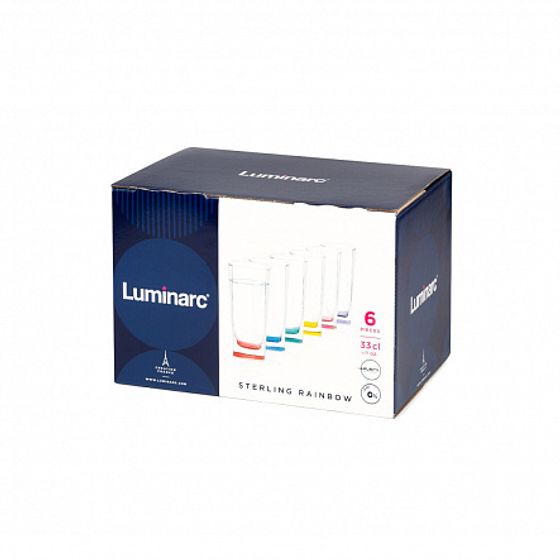 Набор стаканов STERLING RAINBOW 330мл высокий 6шт