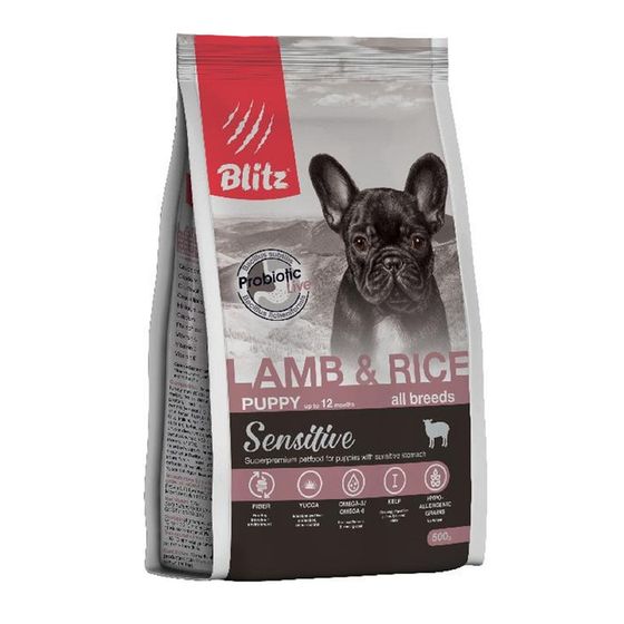 Сухой корм Blitz Lamb&amp;Rice Puppy для щенков, 500 г