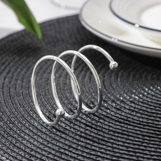 !09 Кольцо для салфеток «Спираль», 4.5×4 см, железо, серебристое