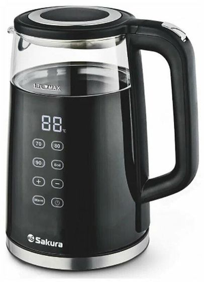 Чайник электрический Sakura SA-2738DBK 1.7л 2200Вт черный