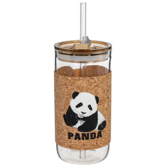 Бутылка с трубочкой, L7 W7 H14,3 см, 1 штука, дизайн микс