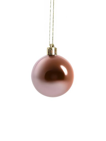 !09 Набор елочных шаров 12 штук пластик d-6 см. &quot;Лилиан&quot; , цвет розовый дизайн микс