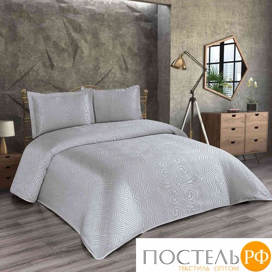 S0415/01 Покрывало EFOR Pique Bedspread NIDA (240*260) с наволочками серый GRI