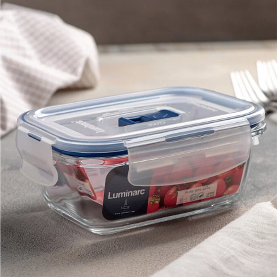 Контейнер ПЮРБОКС АКТИВ НЕОН ОРАНЖЕВЫЙ 760мл квадратный