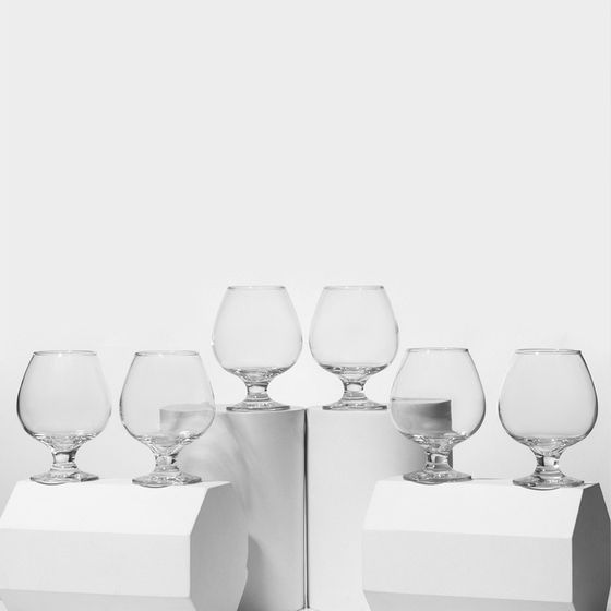 Бокалы для коньяка Paşabahçe Bistro, 385 мл, набор 6 шт., стекло, прозрачные