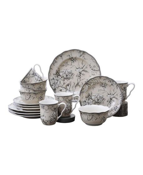 Adelaide Toile 16 Piece Dinnerware Set, Service for 4