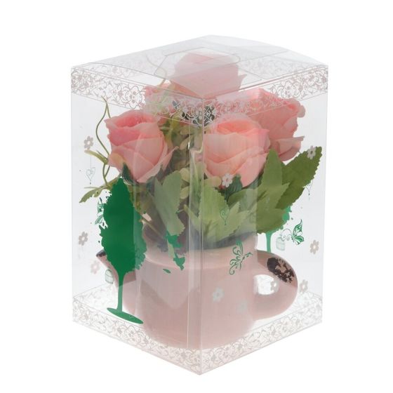 Цветочная композиция &quot;Розы&quot;, L14 W14 H17 см, 4в.