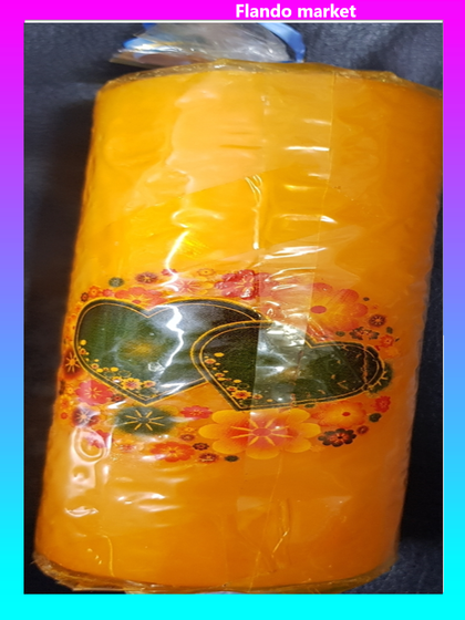 !НАБОР 2 ШТУКИ - Свеча декоративная &quot; Сердечки влюбленных&quot; 6x6x13 см. цвет оранжевый