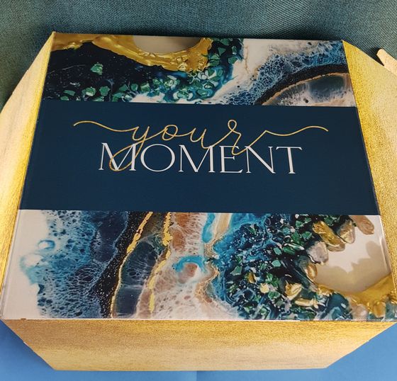 !Коробка для подарков &quot;Your moment&quot; 30x30x18 см. Цвет бирюзовый