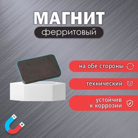 Магнит технический (магнитит на обе стороны) 2х3х0,3 см