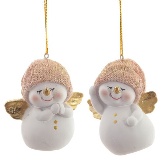 Фигурка декоративная подвесная "Снеговик",   L5,5 W4,5 H7,5 см, 2в.