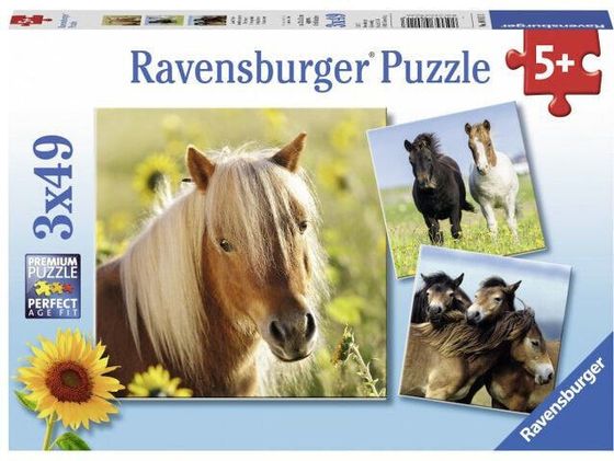 Ravensburger Puzzle 3x49 Милые лошади (080113)