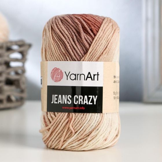 Пряжа &quot;Jeans crazy&quot; 55% хлопок, 45% акрил 160м/50гр (8201  принт)