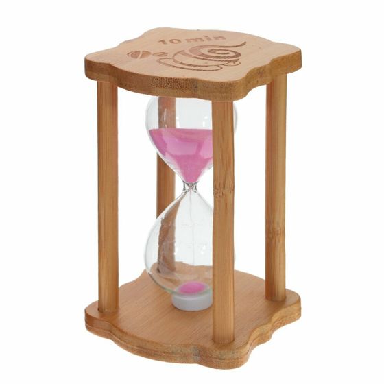 Часы песочные (10 мин.), Д9 Ш9 В14 см, 4в.