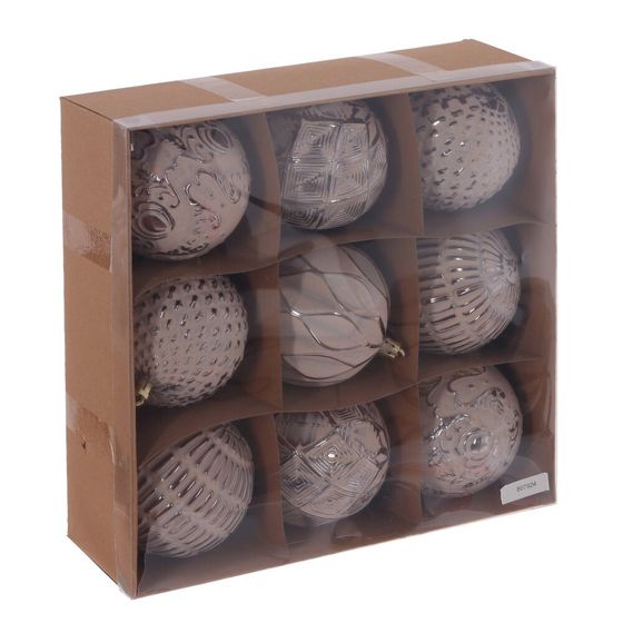 Набор из 9шт Украшение новогоднее &quot;Шар&quot;, D 8 см, L24 W8 H24 см