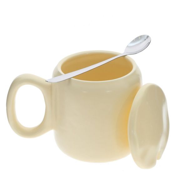 Кружка с крышкой и ложкой, 450 мл, L14 W9 H12 см, 2в.