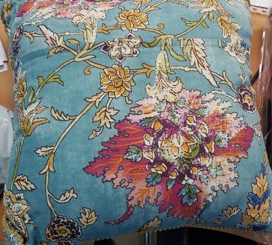 !09 Подушка декоративная «Антик», размер 45x45 см 100% хлопок цвет бирюзовый/коричневый