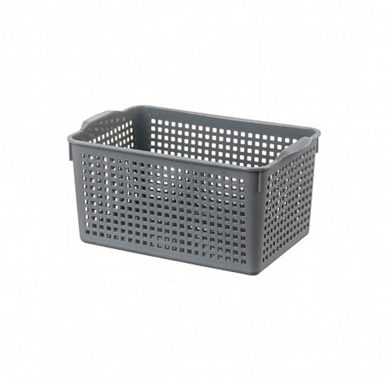 Корзинка ЛОФТ 5.3л 295х185х145мм с крышкой серая