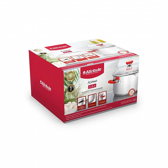 Кастрюля с крышкой AZIMUT 24х13.5см 5.8л