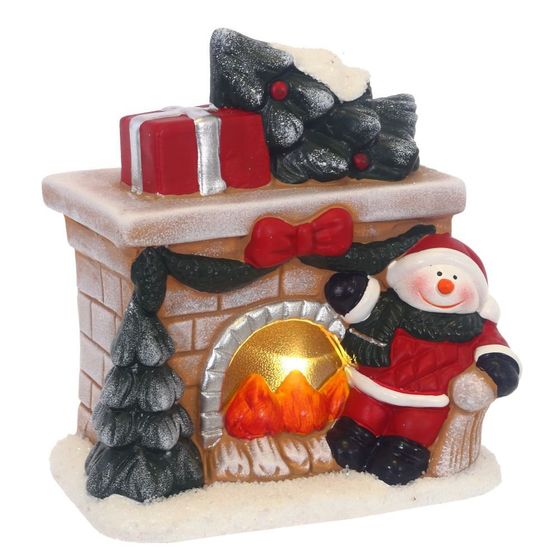 Фигурка декоративная &quot;Камин&quot; с подсветкой (2xLR44), L11 W7 H12 см, 2в.