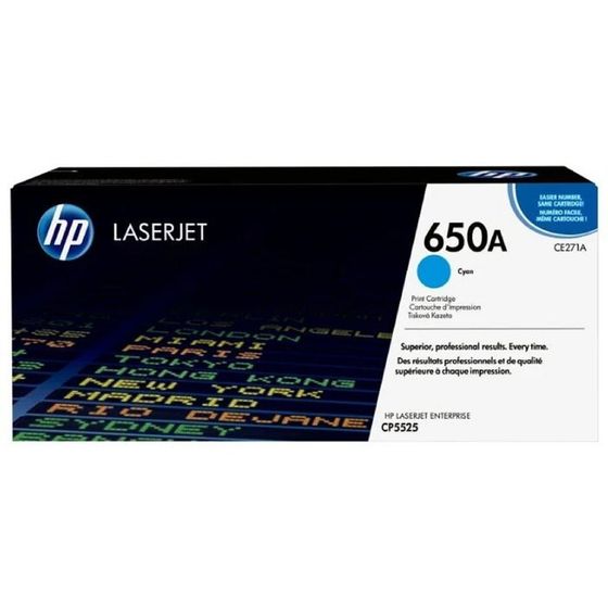 Тонер Картридж HP 650A CE271A голубой для HP LJ CP5520/5525 (15000стр.)