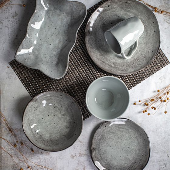 Блюдо овальное STONE DARK 26см