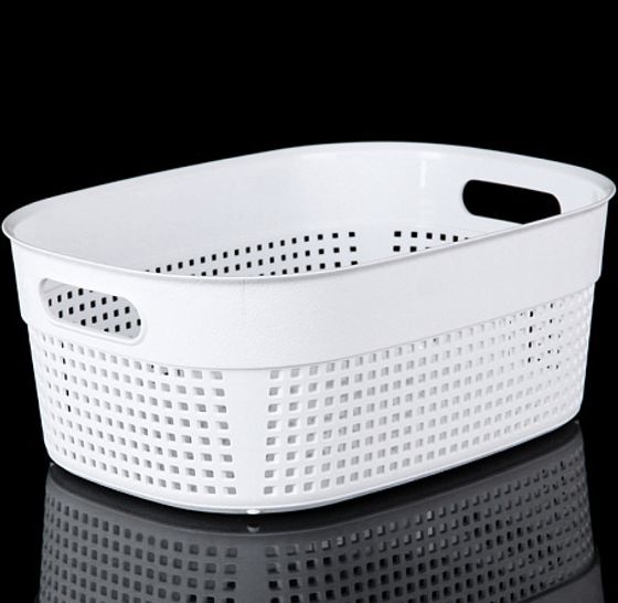 Корзинка Лофт 12л овальная белая/мокко