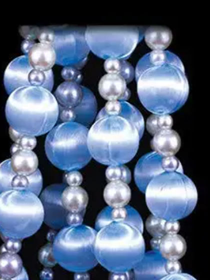 !09 ЕЛОЧНОЕ УКРАШЕНИЕ - БУСЫ &quot;VANILLA&quot; ШАРИКИ, 2 М., ЦВЕТ ГОЛУБОЙ