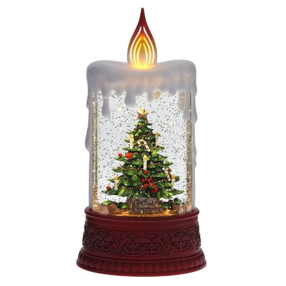 Изделие декоративное &quot;Свеча&quot; (подсвет, муз, вьюга, 3хААА н/п +USB), L12,5 W8 H24,5 см